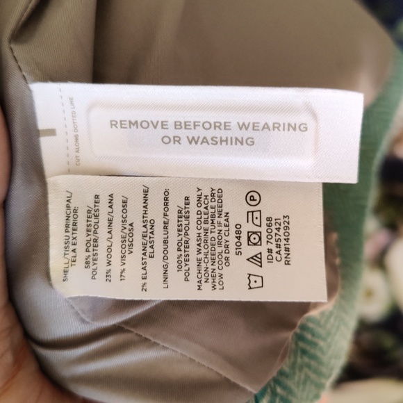 Loft turquoise tweed wool blazer w grey lining - Picture 7 of 7